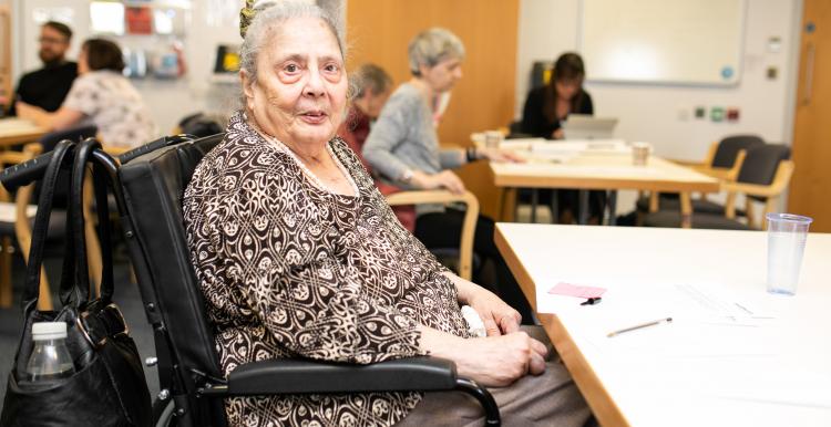 Older lady in wheelchair