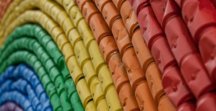 Rainbow pattern on wall