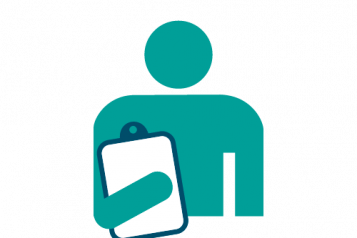 Person with clip board