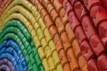 Rainbow pattern on wall