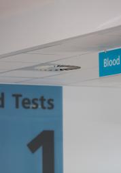 Hospital sign for blood tests